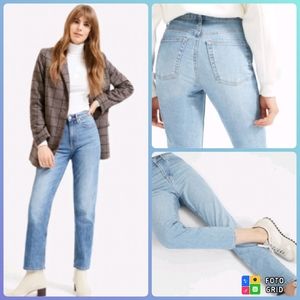Everlane High Rise Straight Leg Ankle Jeans